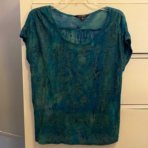 Lucky Brand teal printed top